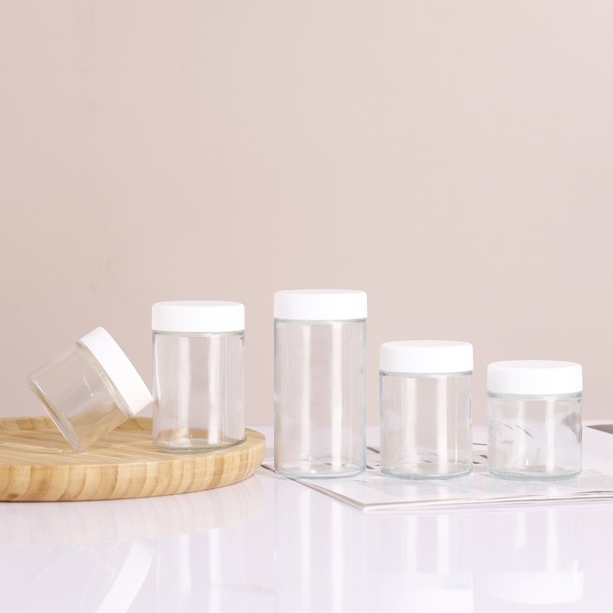 Dia 57mm Straight Sided CR Glass Flower Jar with Child Resistant Cap - Image 4