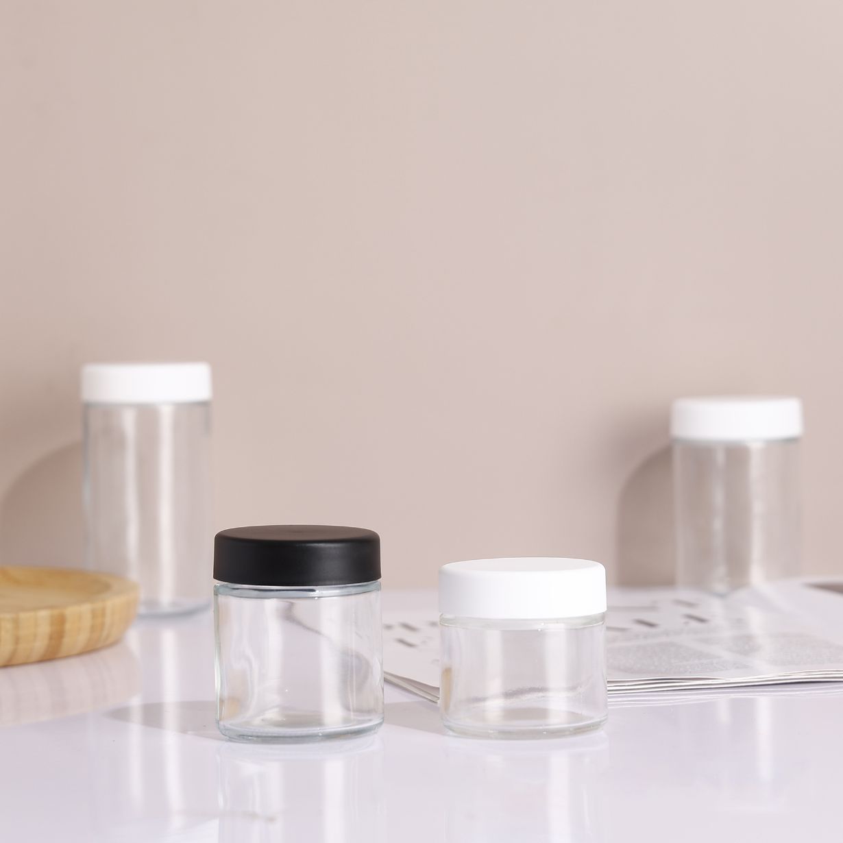 Dia 57mm Straight Sided CR Glass Flower Jar with Child Resistant Cap - Image 3