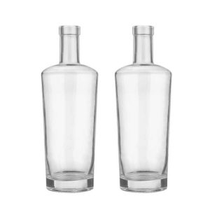 750ml Round Clear Glass Liquor Bottle for Premium Spirits