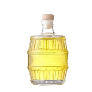 Customizable Barrel-Shaped Glass Bottle for Whiskey