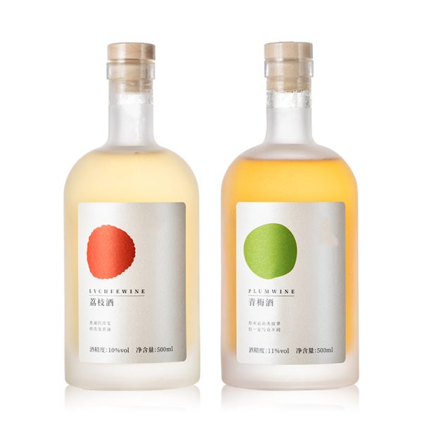 Frosted glass vodka bottle