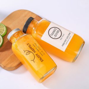 Wholesale French Square Glass Juice Bottle Cap