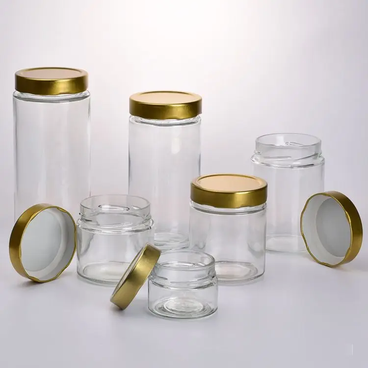 Wide Mouth Round Food Glass Jars with Deep Metal Lids - Image 3