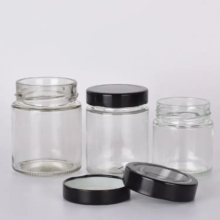 Wide Mouth Round Food Glass Jars with Deep Metal Lids - Image 4