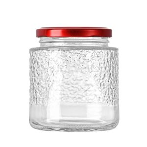 Wholesale Clear Glass Airtight Jars with Metal Lid Food Safe Empty Containers for Honey Spices Jam Storage