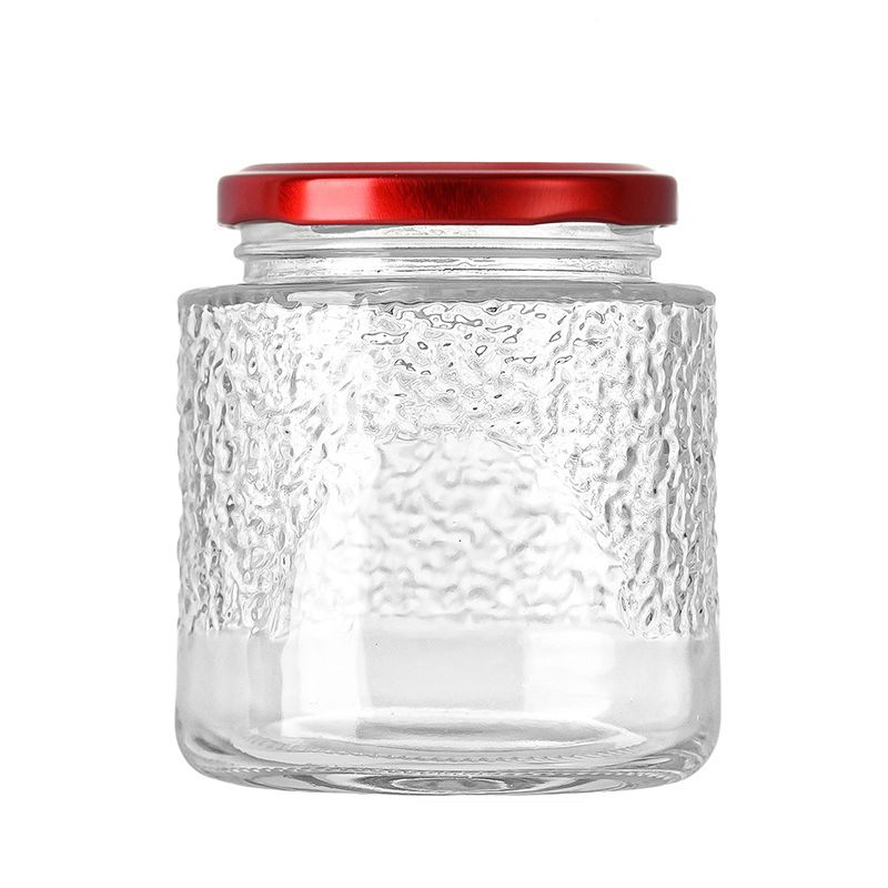 Wholesale Clear Glass Airtight Jars with Metal Lid Food Safe Empty Containers for Honey Spices Jam Storage