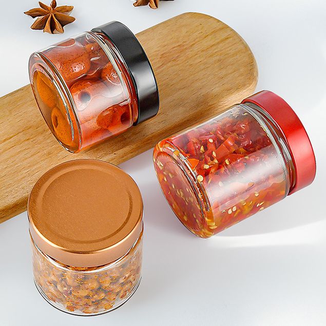 Round Jam Spice Honey Peanut Butter Canning Glass Jar with Deep Metal Lids - Image 5