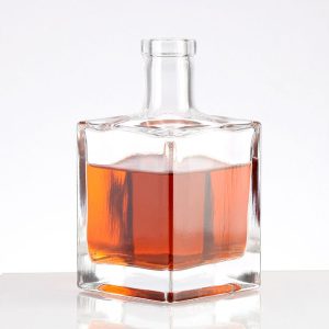 500ml Square Glass Liquor Bottle for Vodka, Rum & Gin
