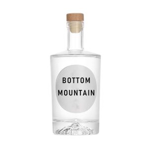 Empty Flat Shoulder Liquor Glass Spirits Bottle with Mountain Bottom 500ml