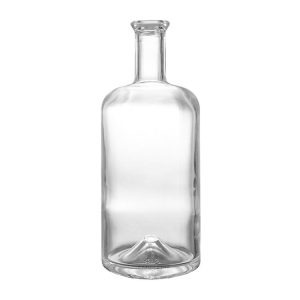 750ml Transparent Whisky Liquor Gin Vodka High Flint Glass Bottle with Cork Lids
