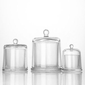 210ml 390ml 730ml Glass Bell Jar for Candle Making - Wholesale Scented Candle Containers with Dome Lid