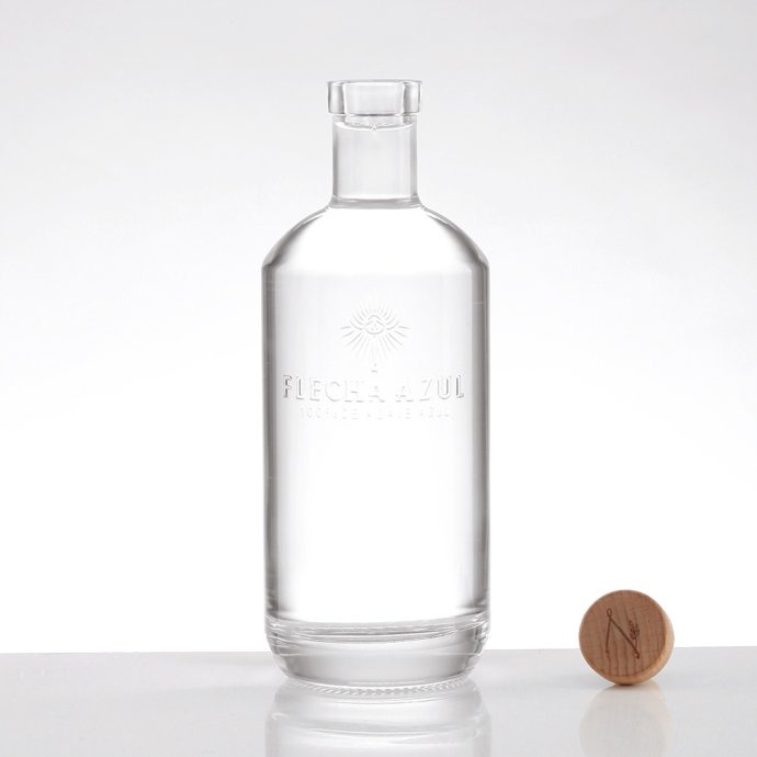 Bespoke Embossed Logo 750ml Round Liquor Glass Bottle - Image 3