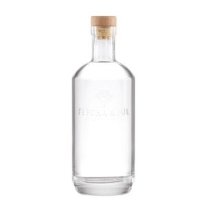 Bespoke Embossed Logo 750ml Round Liquor Glass Bottle