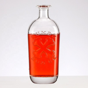 Bespoke Super Flint Embossed 750ml Glass Liquor Bottle