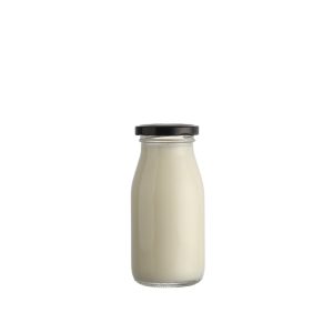 Wholesale Round 200ml Milk Glass Bottles with Metal Lid
