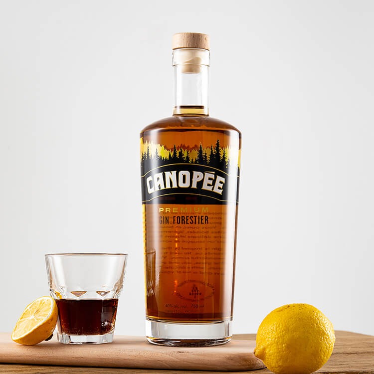 Custom Printing Black Custom Glass Whiskey Vodka Bottle with Cork Top 750ml - Image 4