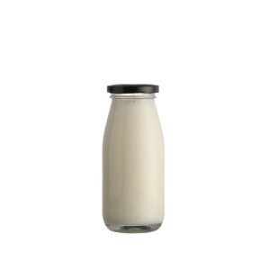 Wholesale Round 250ml Milk Glass Bottles with Metal Lid