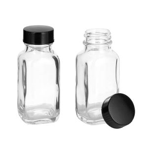 Bulk Small 2oz French Square Glass Bottles - 28-400 Neck Finish