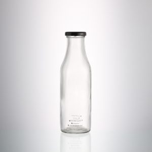 Wholesale 500ml Round Juice Milk Glass Bottle with Metal Lup Cap
