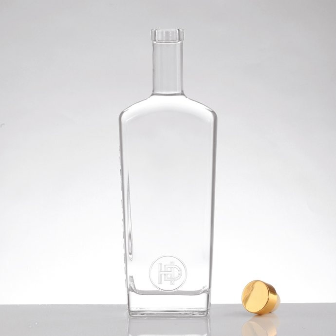 Wholesale Bespoke Shaped Logo 750ml Glass Spirits Bottle - Image 3